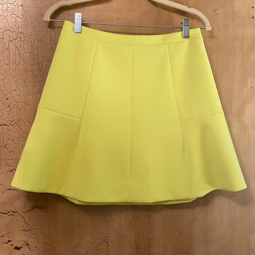 J. Crew Flare Mini Shirt in Lemon/Lime color